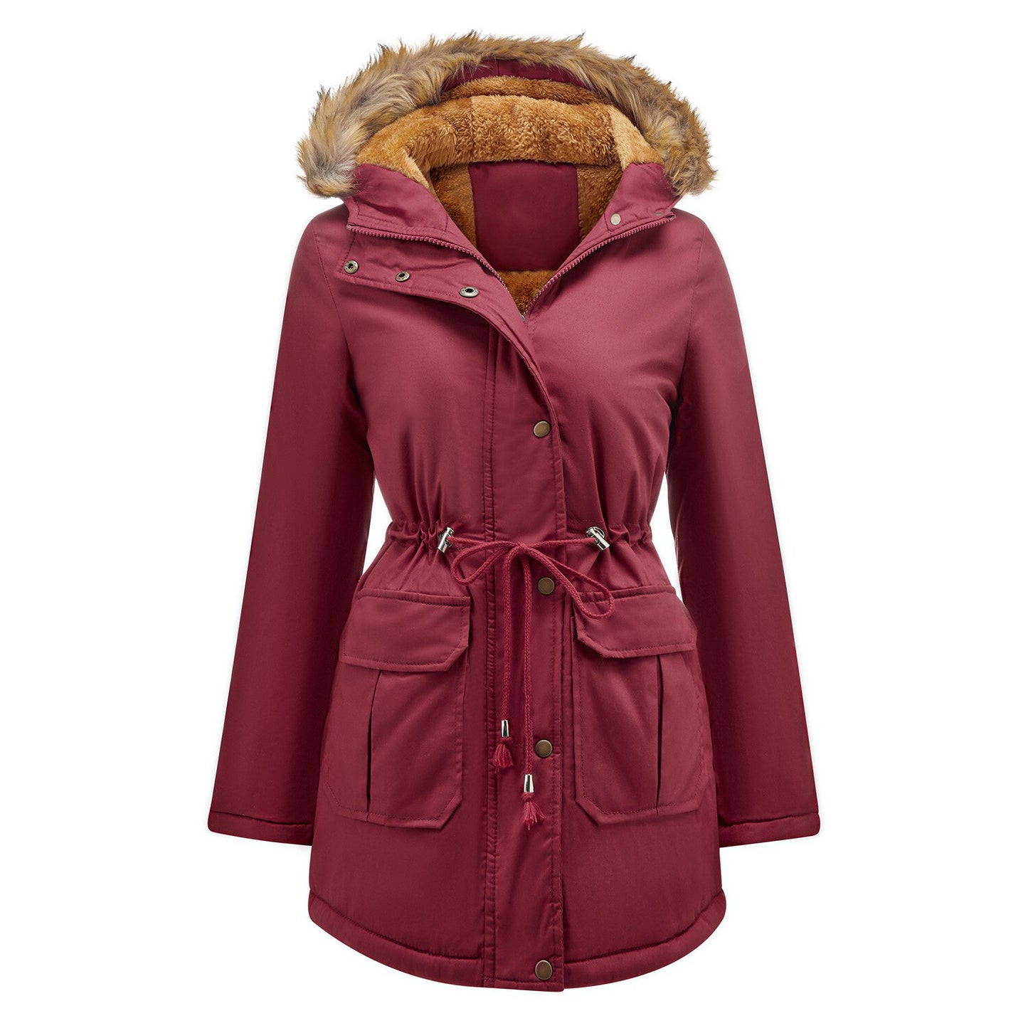 LANYOVI New European Size Plus Velvet Cotton Coat Hooded Fur Collar Winter Warm Coat Large Size Women's Padded Jacket S-4XL