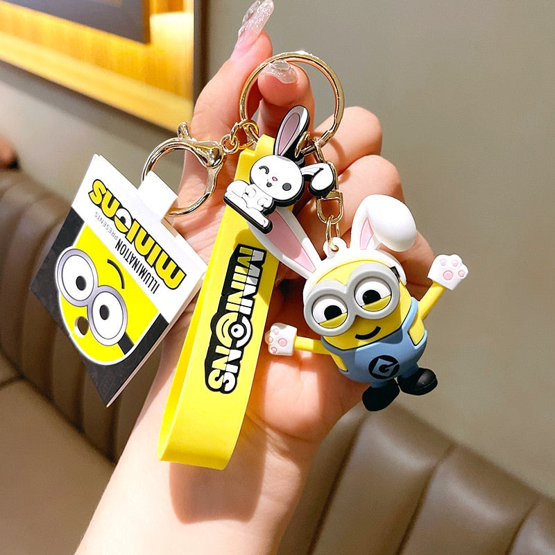 New Anime Little Yellow Man Cartoon Minions Animal Series Bag Pendant Cute Creative Animation Toys Keyring Car Accessories Gifts