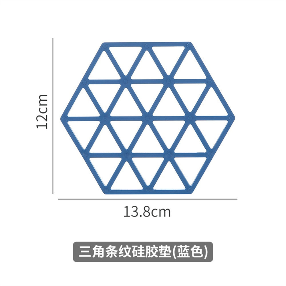 Silicone Tableware Insulation Mat Coaster Hexagon Silicone Mats Pad Heat-insulated Bowl Placemat Home Table Decor Kitchen Tools