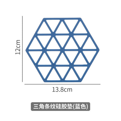 Silicone Tableware Insulation Mat Coaster Hexagon Silicone Mats Pad Heat-insulated Bowl Placemat Home Table Decor Kitchen Tools