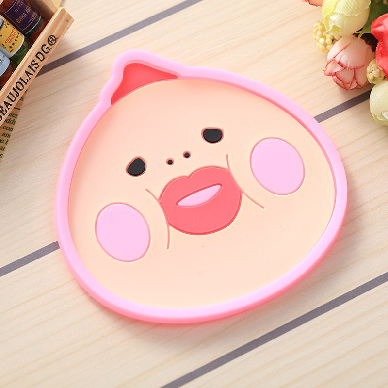 Creative Cartoon Cute Animal Coaster Silicone Thermal Insulation Non-Slip Mat Practical Tea Coaster Bowl Mat Small Plate Mat