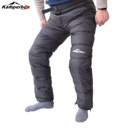 Kamperbox Winter Goose Down Pants for Men, Winter Troursers Down Trousers for Men and Women, Winter Warm Hiking Trousers Men