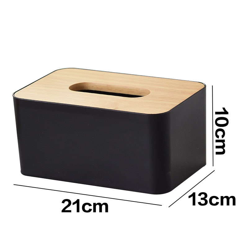 Japanese Tissue Box Wooden Cover Toilet Paper Box Solid Wood Napkin Holder Case Simple Stylish Home Car Tissue Paper Dispenser