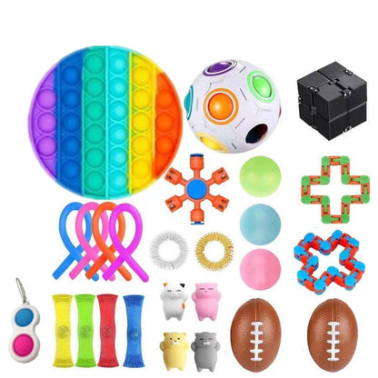 Kid Fidget Toys Stretchy Strings Push Ball Anti Stress Set Adults Pinch Squeeze Sensory Antistress Relief Autism ADHD Figet Toys