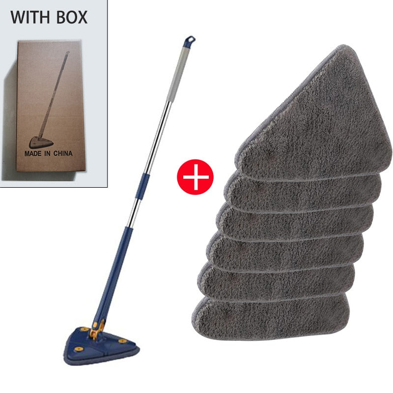 NEW-Extendable Triangle Mop 360° Rotatable Squeeze Mop Floor Cleaning Wet and Dry 1.3m Home Floor Ceiling Windows Cleaning Tools