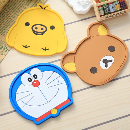 Creative Cartoon Cute Animal Coaster Silicone Thermal Insulation Non-Slip Mat Practical Tea Coaster Bowl Mat Small Plate Mat