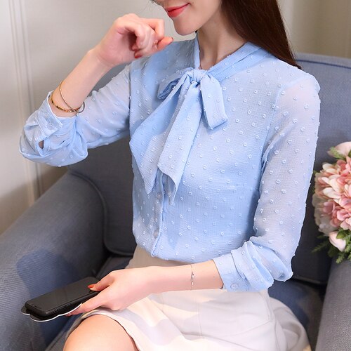 Women Tops Solid Chiffon Blouse Shirt Fashion Womens Tops And Blouses 2021 Women Clothing Blusas Femininas Shirt A633