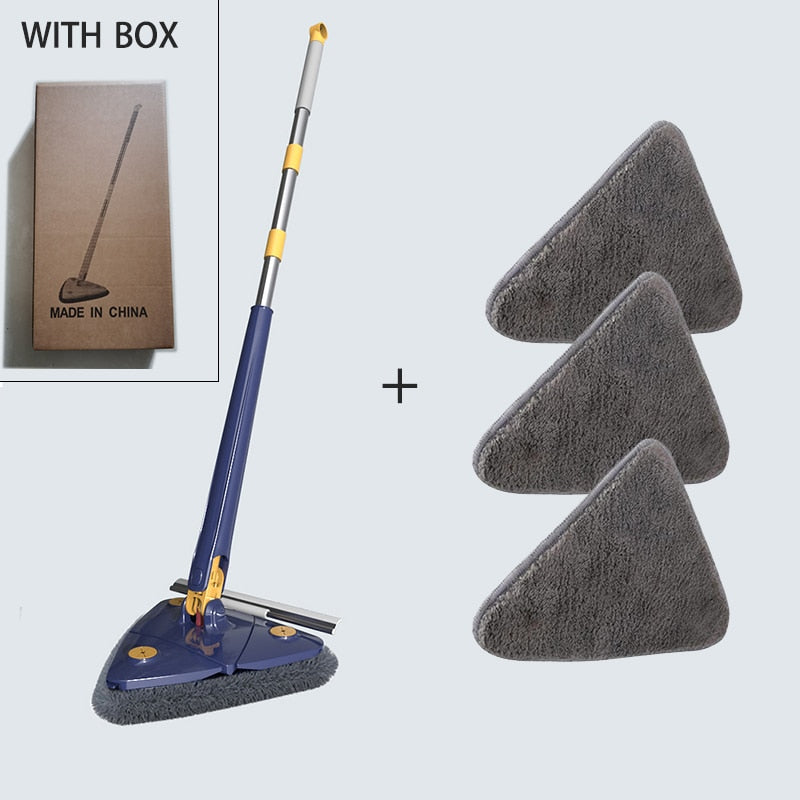 NEW-Extendable Triangle Mop 360° Rotatable Squeeze Mop Floor Cleaning Wet and Dry 1.3m Home Floor Ceiling Windows Cleaning Tools