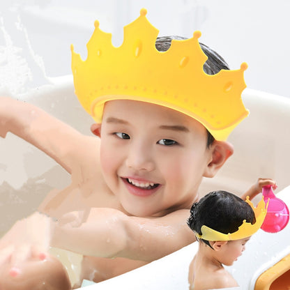 Children Shampoo Cap Crown Baby Shower Cap Adjustable Size Cartoon Bath Visor Infant Hair Shield Ear Protection Waterproof Cover