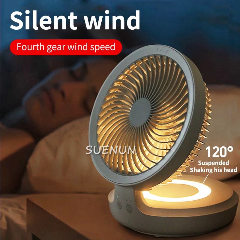 Air circulation desktop small suspended electric fan desktop office charging wall hanging folding kitchen