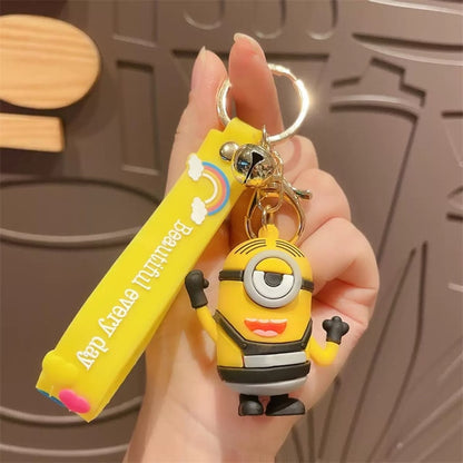 New Anime Little Yellow Man Cartoon Minions Animal Series Bag Pendant Cute Creative Animation Toys Keyring Car Accessories Gifts