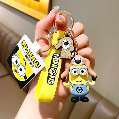 New Anime Little Yellow Man Cartoon Minions Animal Series Bag Pendant Cute Creative Animation Toys Keyring Car Accessories Gifts