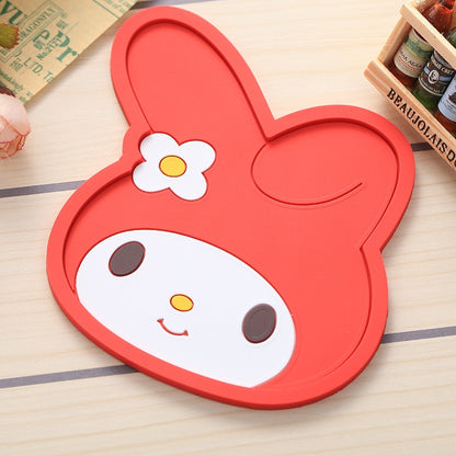 Creative Cartoon Cute Animal Coaster Silicone Thermal Insulation Non-Slip Mat Practical Tea Coaster Bowl Mat Small Plate Mat