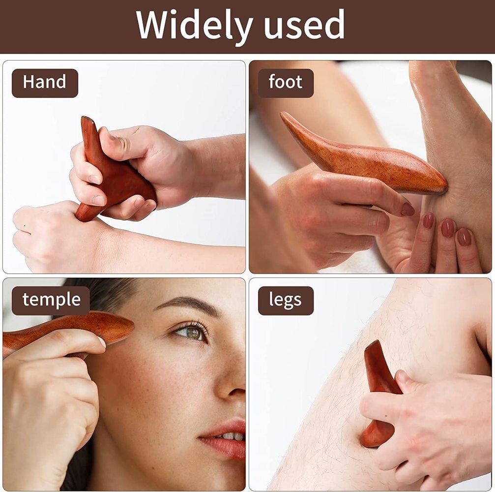 Wooden Triangle Massager Back Shoulder Arm Leg Face Foot Wood Gua Sha Therapy Trigger Point Massage Tool Body Muscle Pain Relief