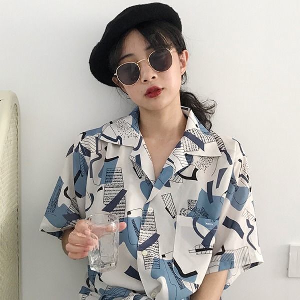 XEJ Chiffon Blouse Women 2021 Women's Summer Tunic Vintage Clothes Female Hawaiian Shirt with Short Sleeve Harajuku Top Women