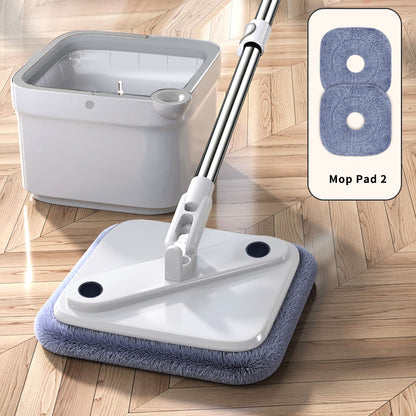 Joybos Spin Mop With Bucket Hand-Free Lazy Squeeze Mop Automatic Magic Floor Mop Self-Cleaning Nano Microfiber Cloth Square Mop