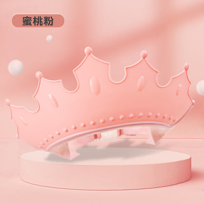 Children Shampoo Cap Crown Baby Shower Cap Adjustable Size Cartoon Bath Visor Infant Hair Shield Ear Protection Waterproof Cover