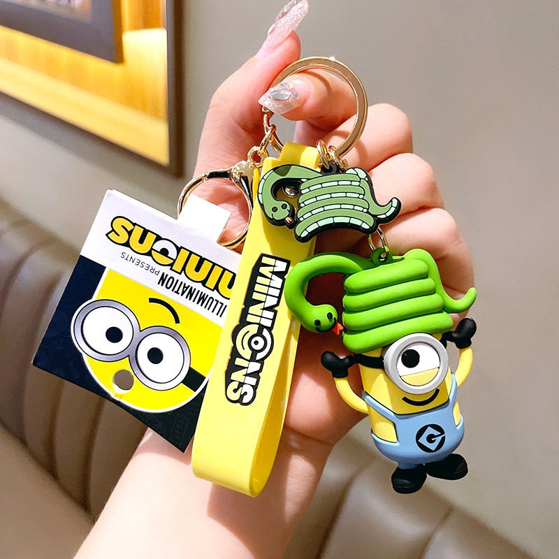 New Anime Little Yellow Man Cartoon Minions Animal Series Bag Pendant Cute Creative Animation Toys Keyring Car Accessories Gifts