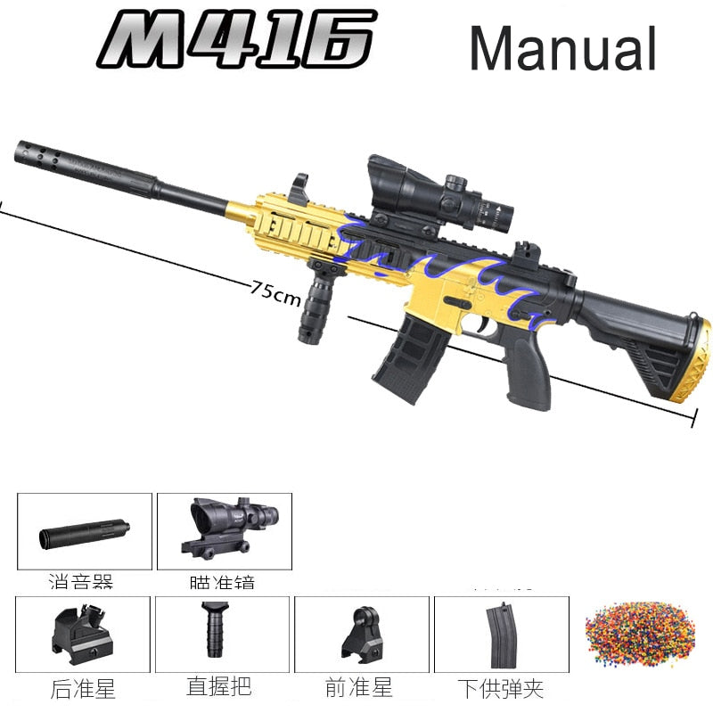 Sniper Rifle M416 Toy Gun Manual 98K AWM Water Gel Blaster Pistol Outdoor Game AirSoft Weapon Pistola For Boy Adults Gift