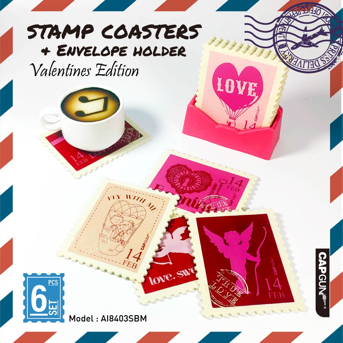 Rubber Coasters with Holder Stamp Design Coffer Mug Novelty Coasters for Drinks Non-Slip Cup Mat for Office Home Bar Kitchen