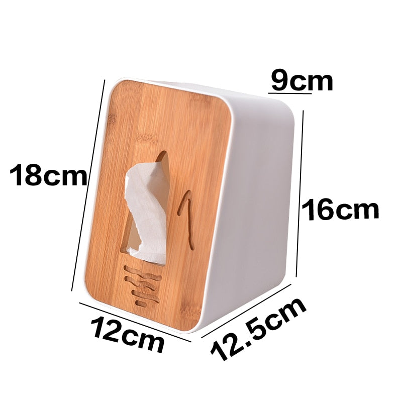 Japanese Tissue Box Wooden Cover Toilet Paper Box Solid Wood Napkin Holder Case Simple Stylish Home Car Tissue Paper Dispenser