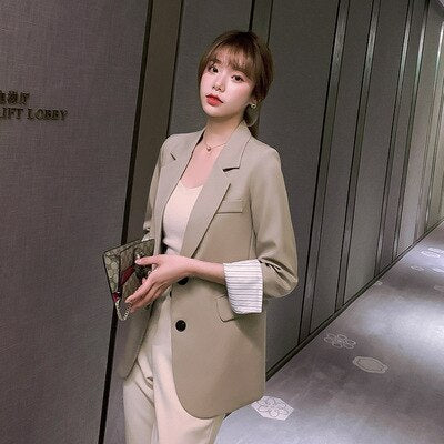 Autumn Long Sleeve Blazer Women Jacket For Women 2021 Blazers For Women Coats Office Notched Blazer Jacket Women Clothes D564