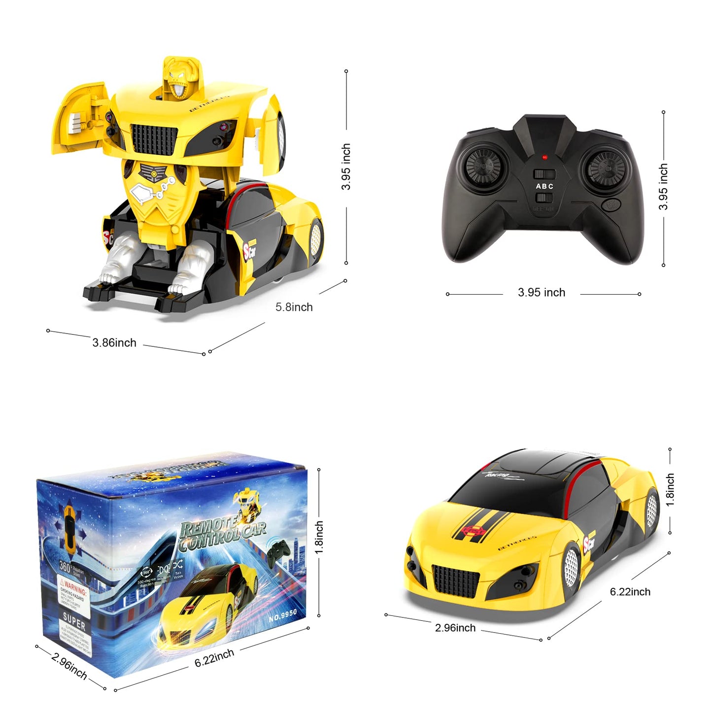 Wall Climbing Remote Control Car Dual Mode 360° Rotating RC Stunt Cars with Headlight Rechargeable Toys for Boys Gift for 4 5 6 7 8-12 Year Old Kids