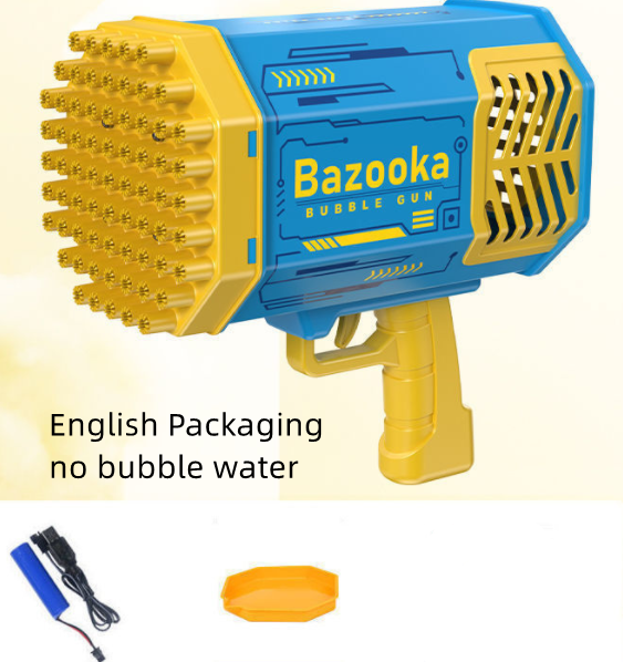 Bubble Gun Rocket 69 Holes Soap Bubbles Machine Gun Shape Automatic Blower With Light Toys For Kids Pomperos