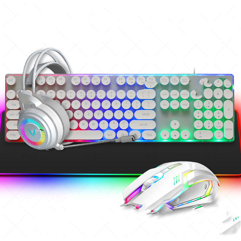 Punk Keyboard And Mouse Set Headset Four-piece Mouse And Keyboard Set