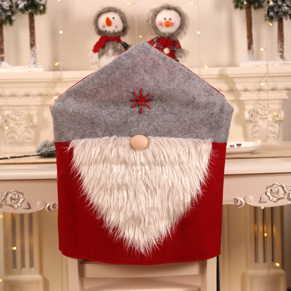 Santa Claus Beard Chair Cover Christmas Banquet Fabric