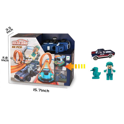 Children's Ejection Rail Car Multi-Ring Adventure Fire Truck Color-changing Alloy Car Inertial Track Toys